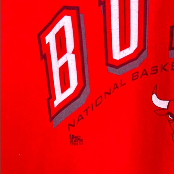 Vintage 90s Chicago Bulls NBA T Shirt Sz XL Red Basketball Pro Player - Picture 6 of 8